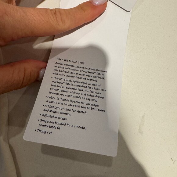 NWT lululemon Nulu Corsetry Bodysuit Sz XL Light Ivory - Picture 6 of 7